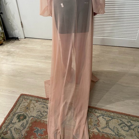Excellent Condition Pink Chiffon Mesh Robe, Sz. Medium - Picture 11 of 12